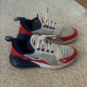 Nike Kids Air Max 270 White and Red Sneakers